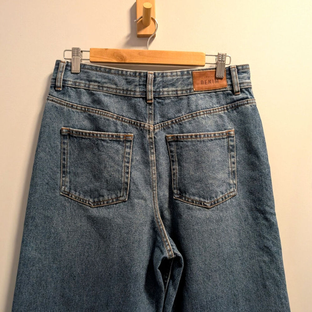 SEZANE Le Crop Wide Leg Ankle Length Jeans Denim Blue, size FR 40/US 8, EUC - Picture 4 of 12